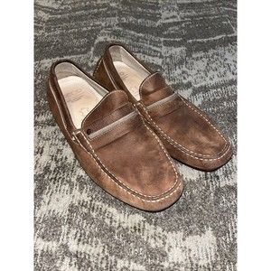 Ecco Suede Driving Loafers Brown Men's Size EU 43 Slip On Shoes Casual EUC